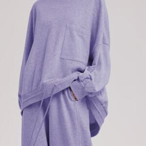 Oversized Drawstring Hem Cotton Sweatshirt and Lounger set Women’s Size Small